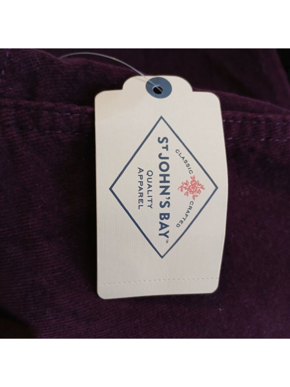 St  Johns Bay Womens Skirt Sz 6 Merlot Corduroy Button-Front Classic NWT #D-36 - Picture 4 of 7